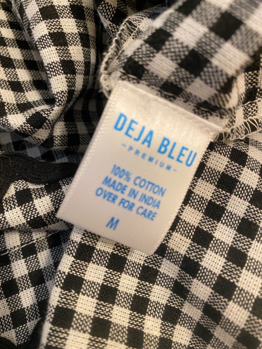 DEJA BLUE Set Black & White Gingham TOP & Tiered Maxi Skirt - Women. Size M - Picture 12 of 13